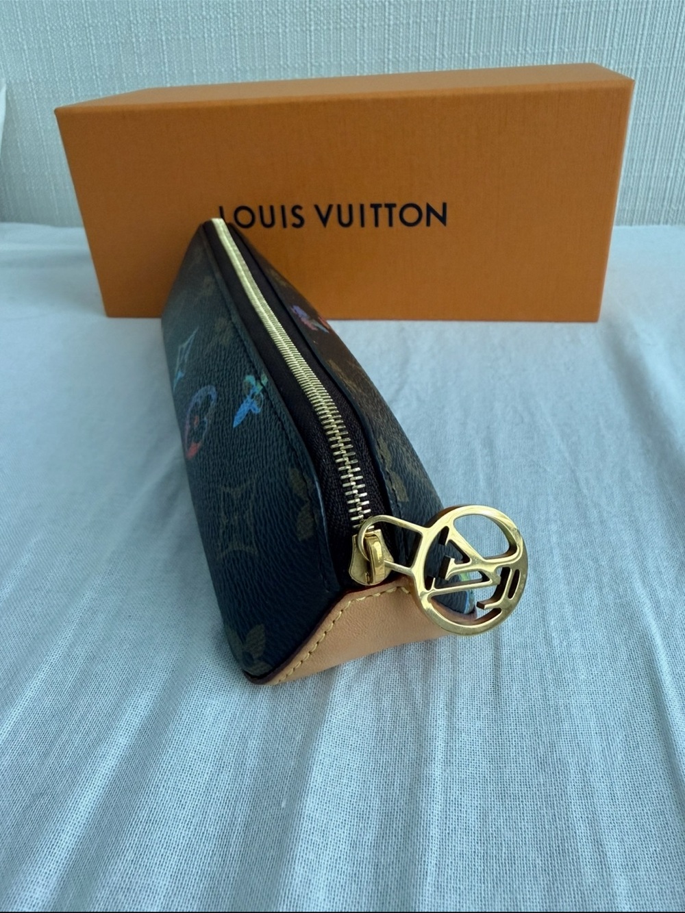 Louis Vuitton Brown Monogram Canvas Multicolor Logo Pencil Case - Picture 4 of 7